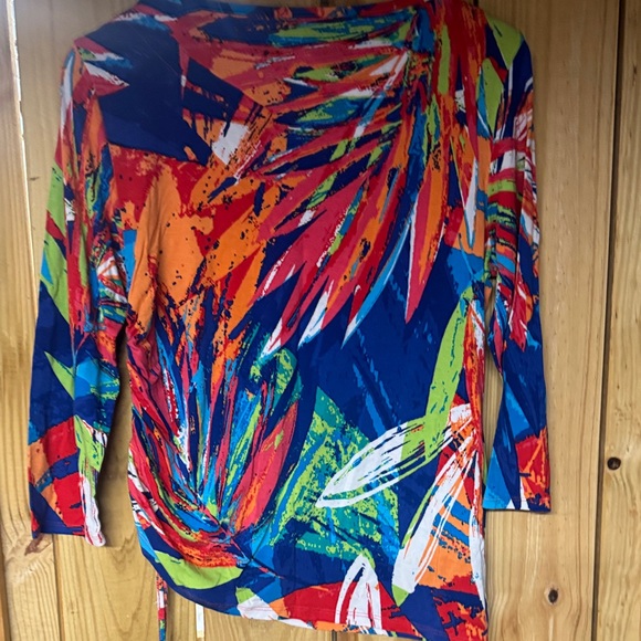 Ruby Rd. Vibrant Multicolor Long Sleeve Top - Picture 5 of 5